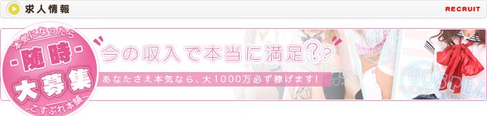 求人情報｜随時、募集中！今の収入で本当に満足？あなたさえ本気なら、大1000万必ず稼げます！